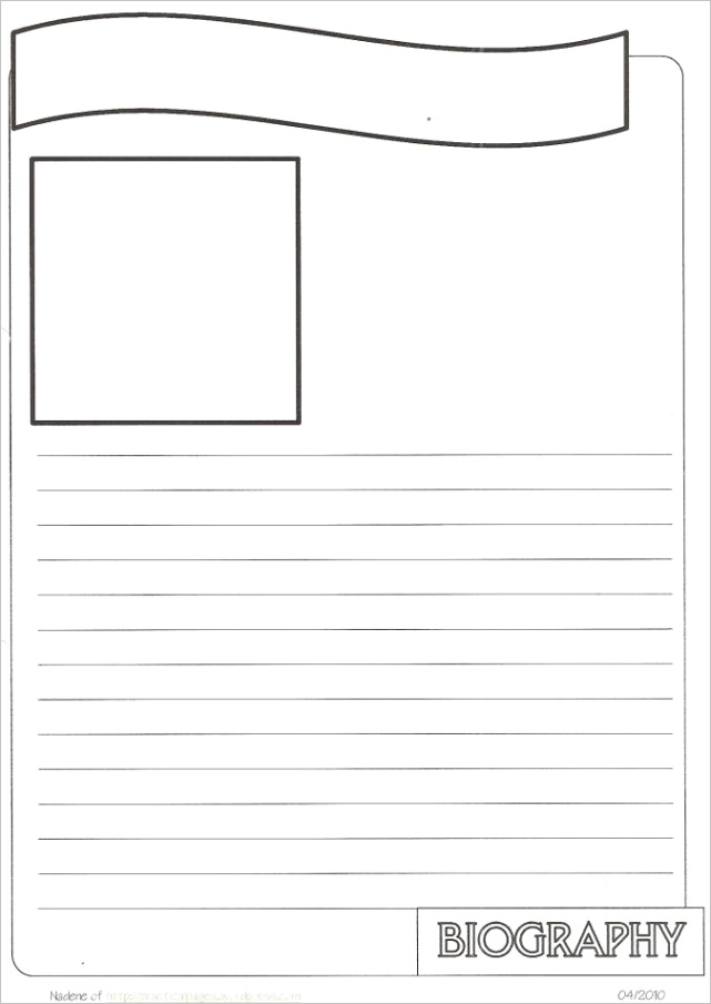 new biography notebook page templates