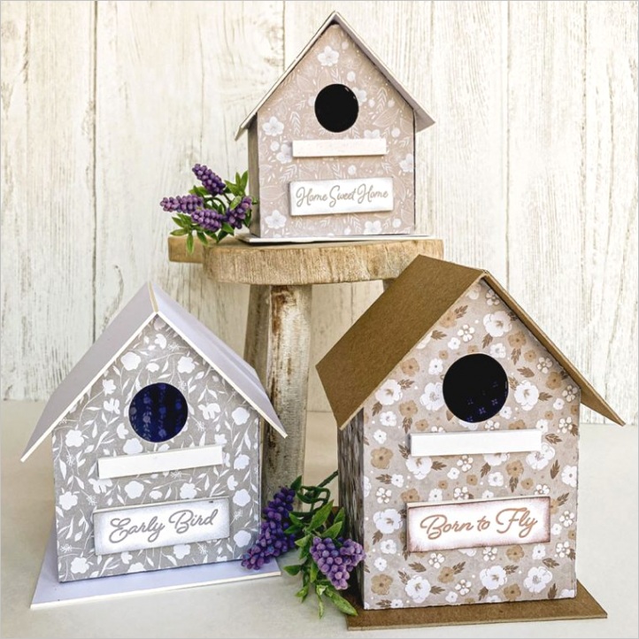 how to make diy paper birdhouses for spring with free templates