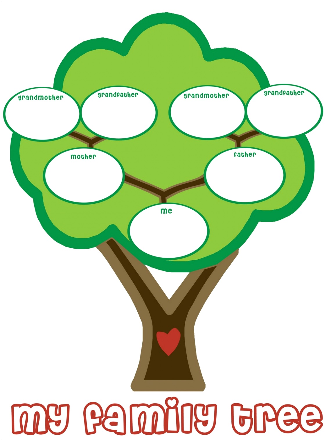 blank family tree for kids