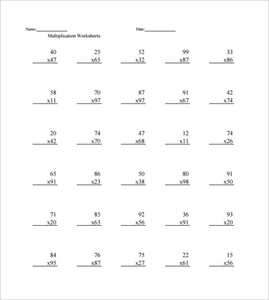 times tables worksheet template