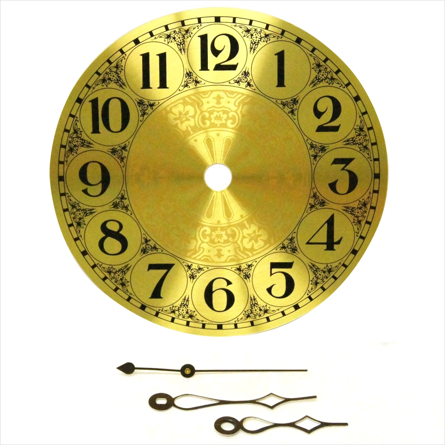 5 brass clock face
