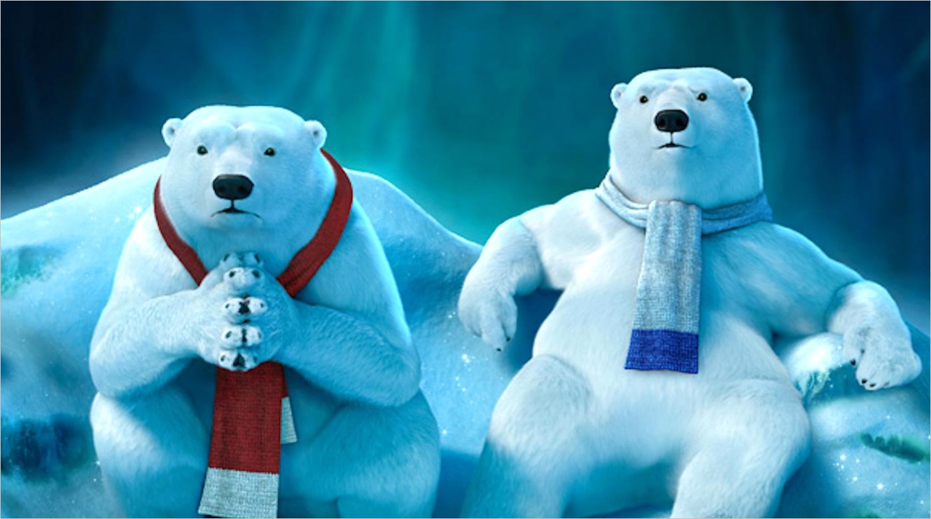 coca cola animated polar bears to catch the big game