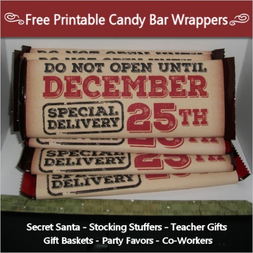 diy do not open until december 25th candy bar wrappers