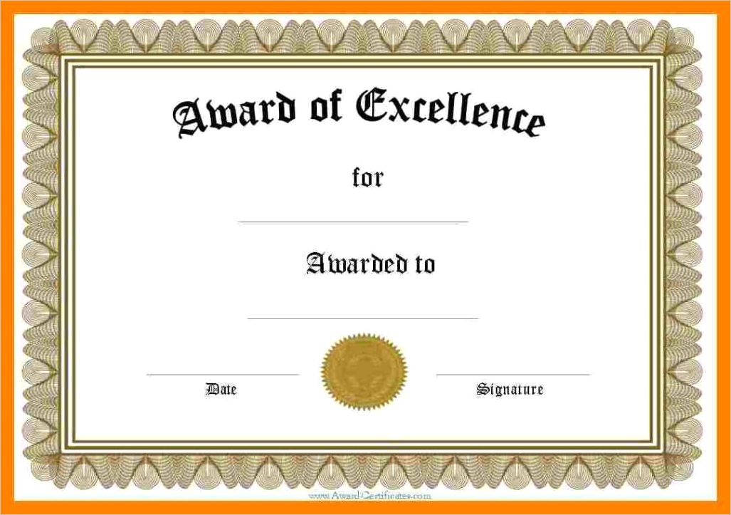 sample certificate of award