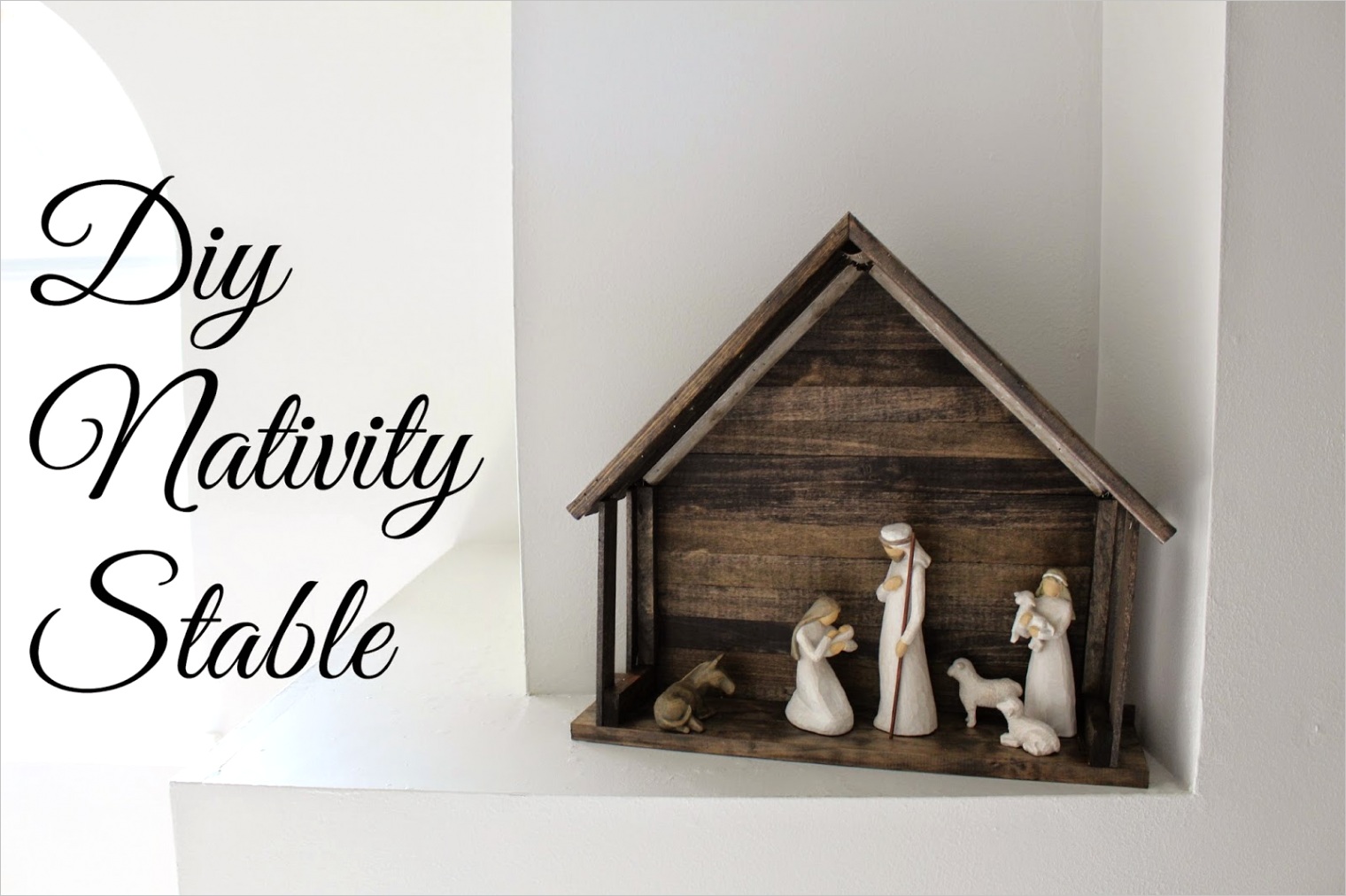 diy nativity stable for willow tree