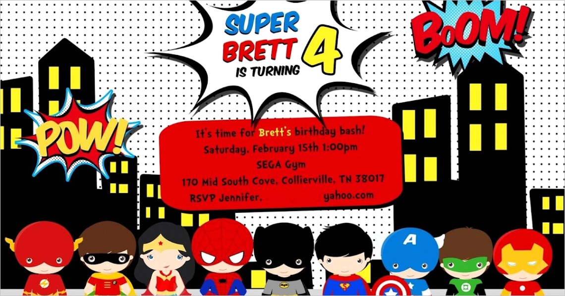 superhero invitation template ml