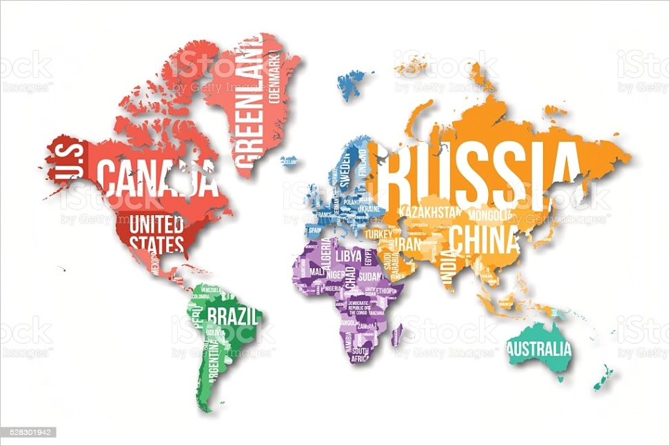 vector detailed world map with borders and country names gm