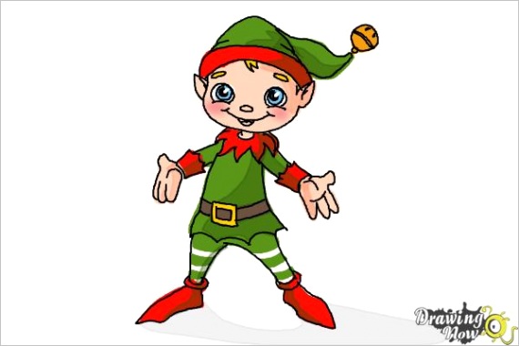 how to draw a christmas elf