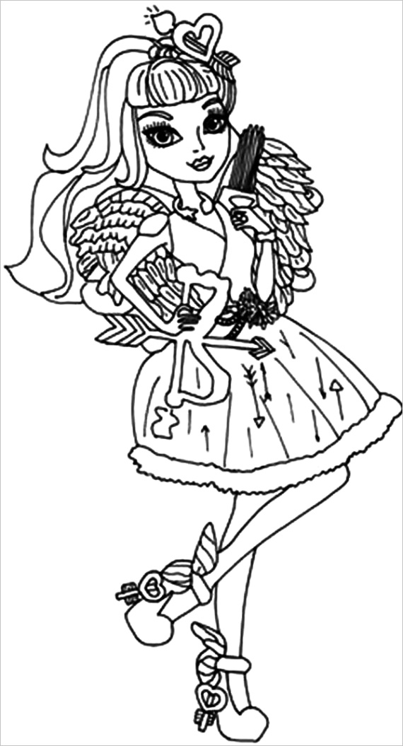 the famous cupid ever in after high coloring pages