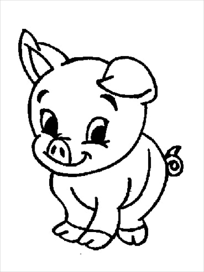 free simple farm animal coloring pages for children af8vj