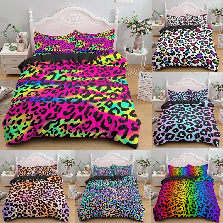 luxury leopard print bedding sets duvet cover twin full queen king size bed soft forter bedclothes