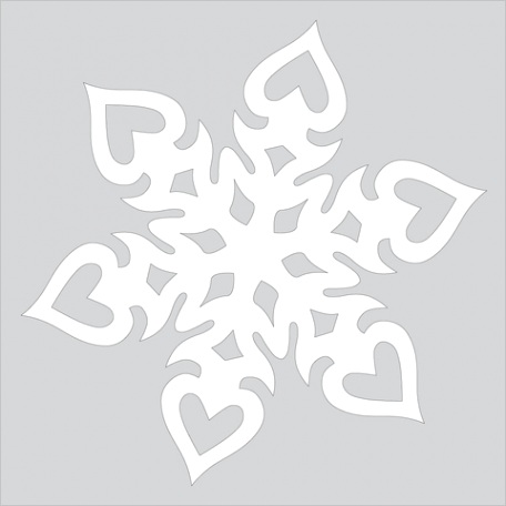 heart shaped paper snowflake pattern to cut out