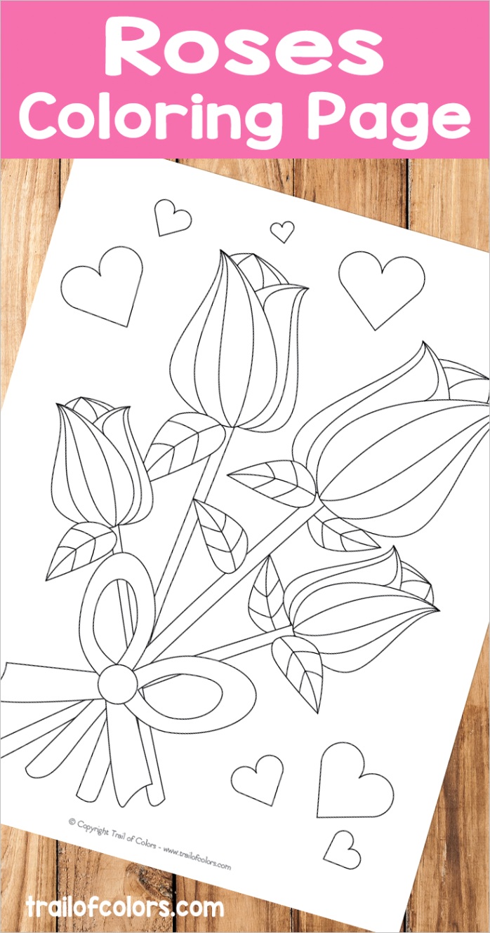 free printable roses coloring page