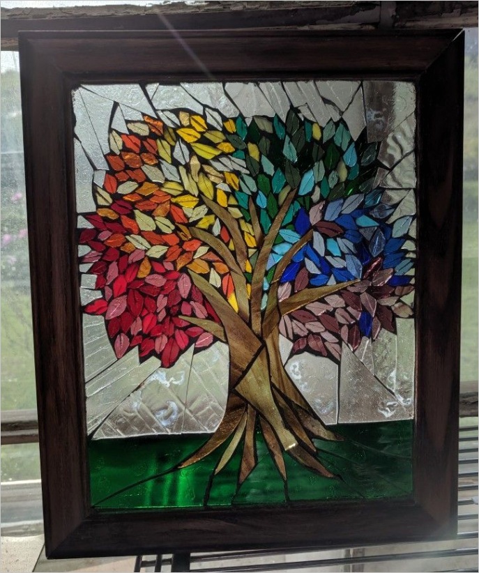 stained glass trees