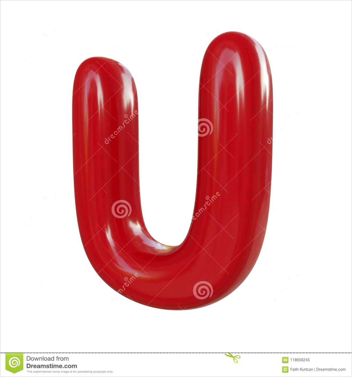glossy red letter u d render balloon font isolated white background glossy red letter u d render balloon font image