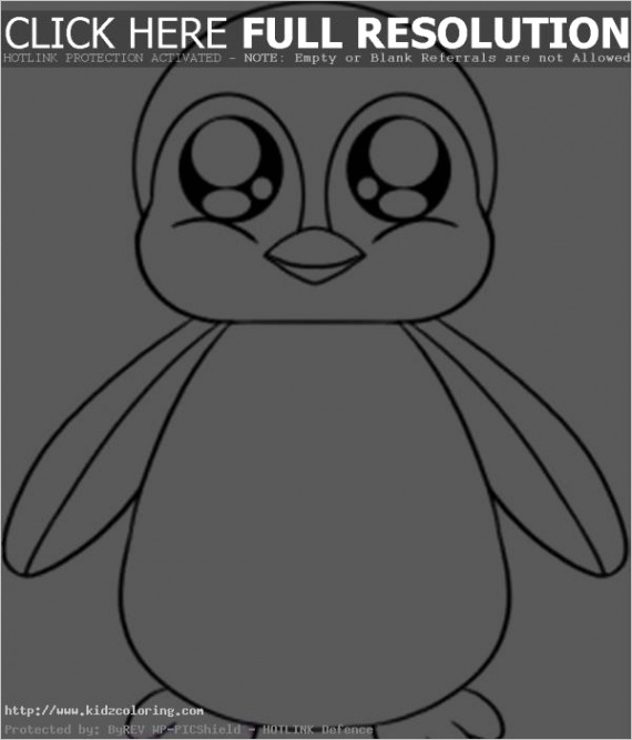 baby penguin coloring page
