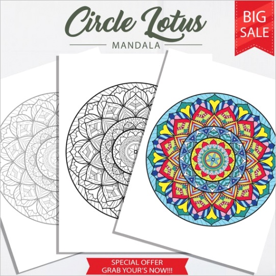 circle lotus mandala coloring pages