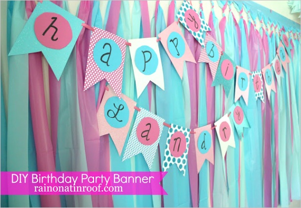 diy birthday party banner tutorial 2