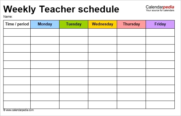 teacher schedule templatesml
