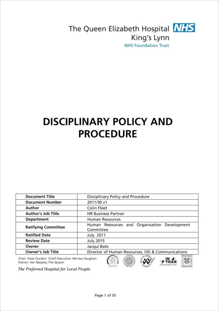 disciplinary procedure policy