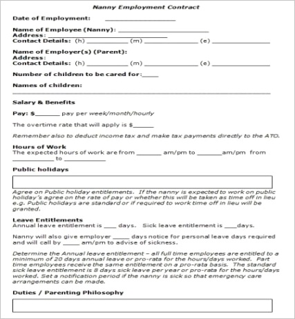 australian employment contract templatem