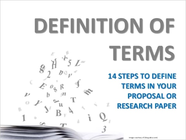 research or proposal writing definition of terms