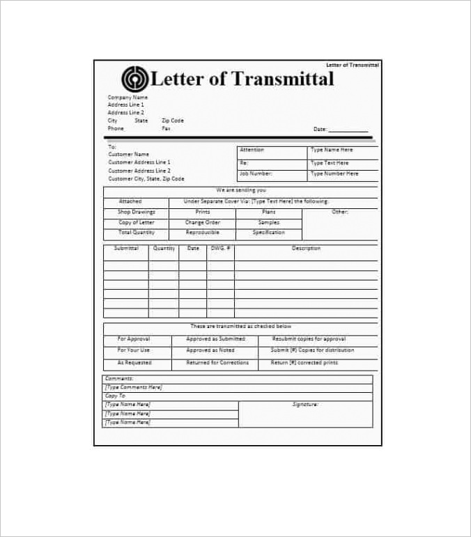 letter of transmittal template