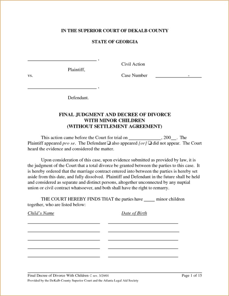 georgia divorce decree form awesome 20 fresh divorce decree template best ohio form 4 pantacake