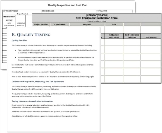 construction quality control plan project plan sample forms