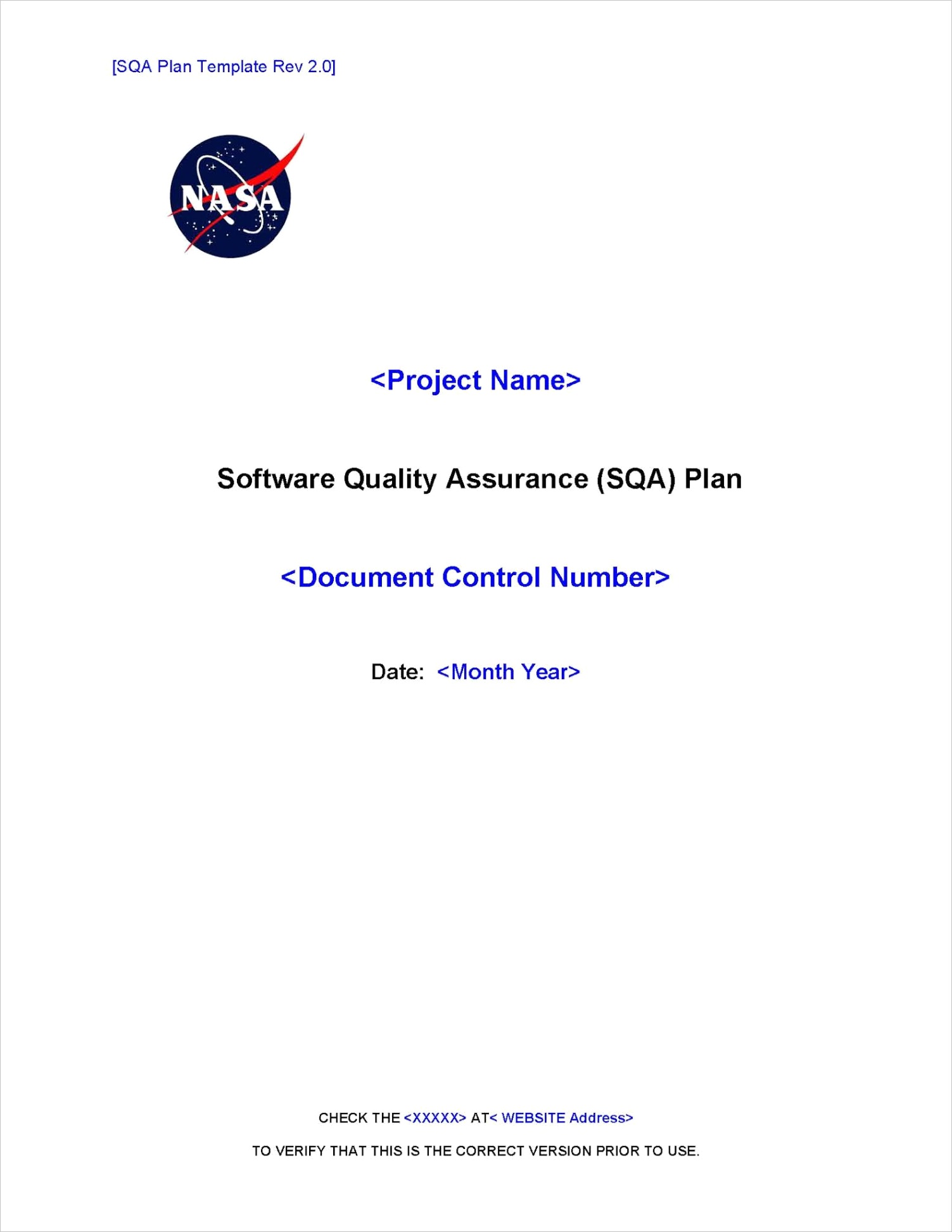 software quality assurance plan templateml