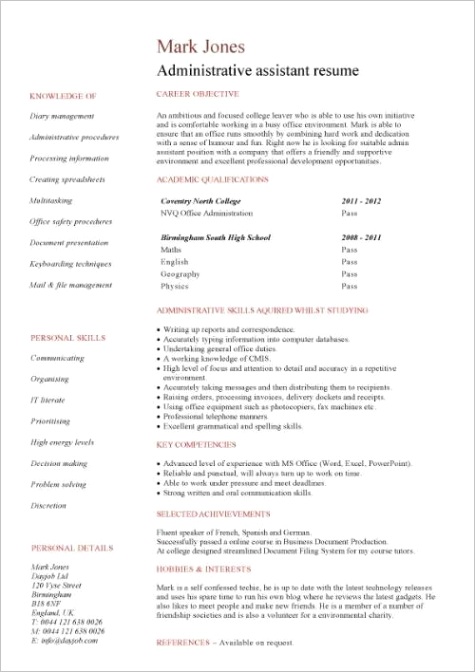 entry level administrative assistant resume template 999