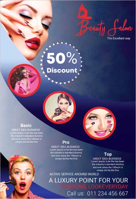 makeup beauty studio free flyer template