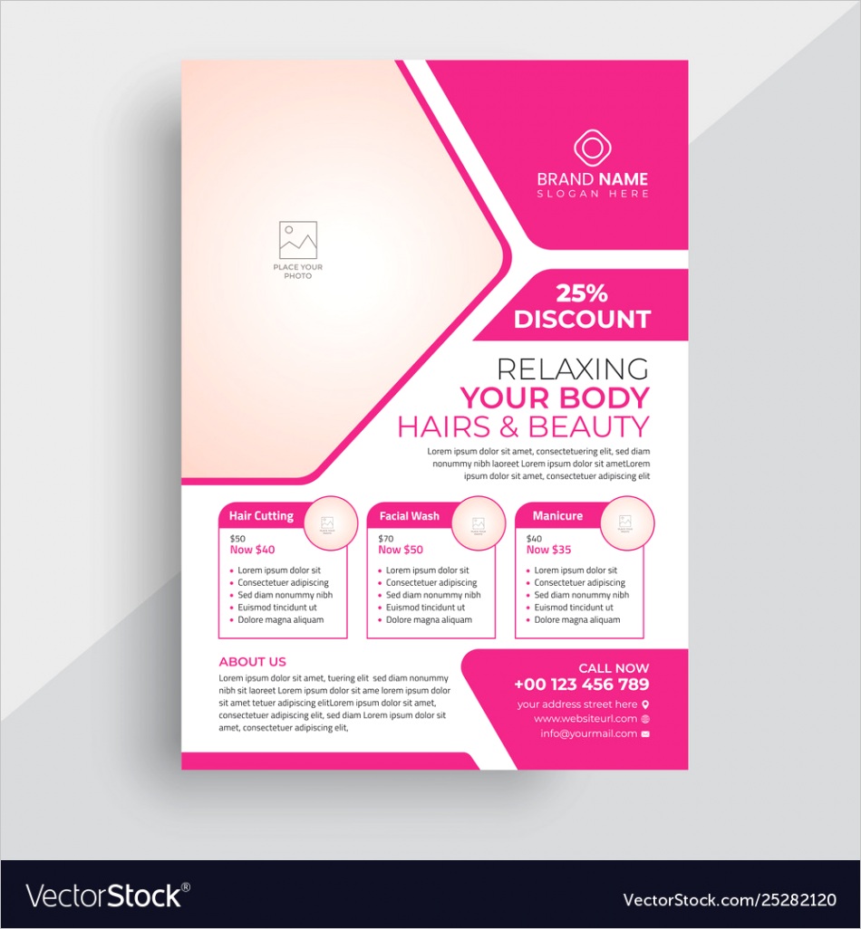 beauty fashion flyer template vector
