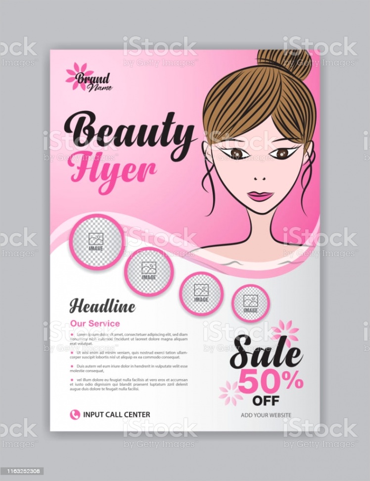 flyer template with beautiful woman vector for cosmetics beauty ads magazine ad gm