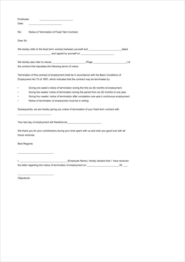business termination letter guide