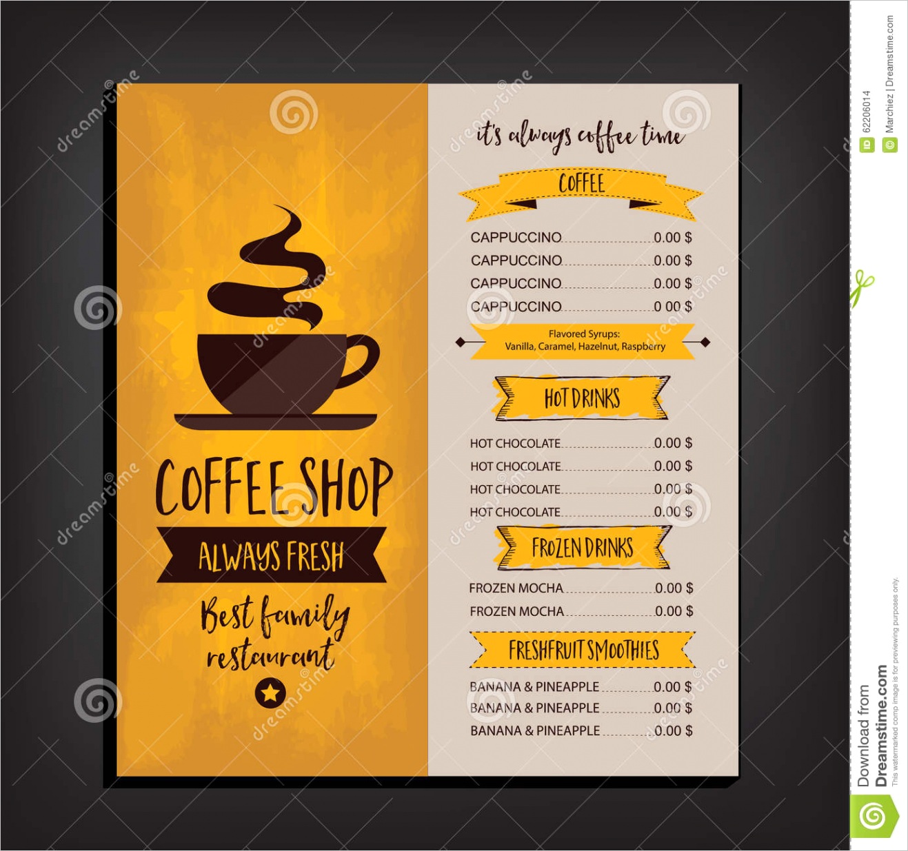 stock illustration restaurant cafe menu template design vector brochure vector hand drawn graphic food flyer image