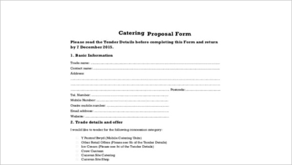 catering proposal formml
