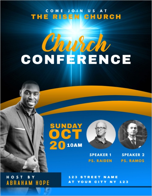church conference flyer design template