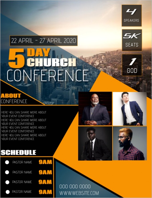 church conference flyer template design