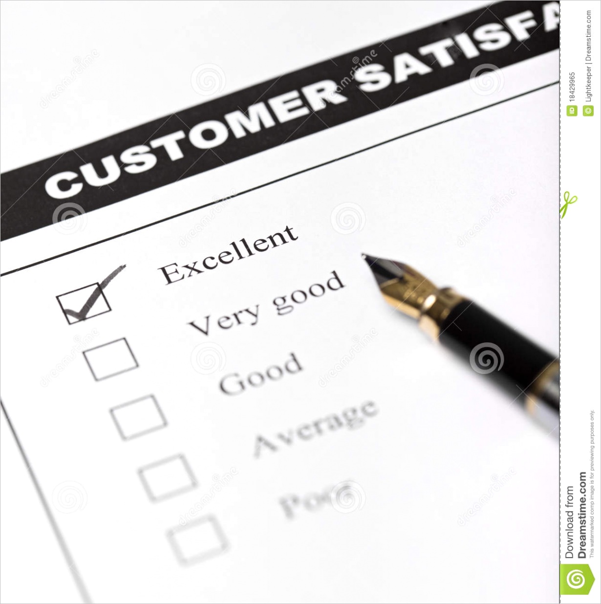 royalty free stock photo customer satisfaction survey form closeup image
