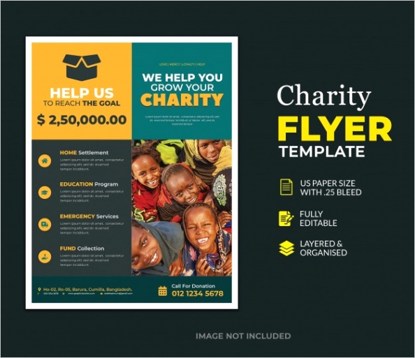 template donation charity flyer m
