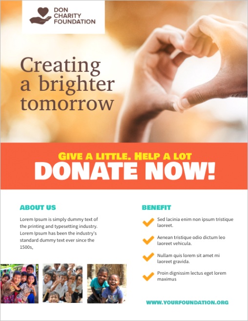 charity donation fundraising flyer poster template design