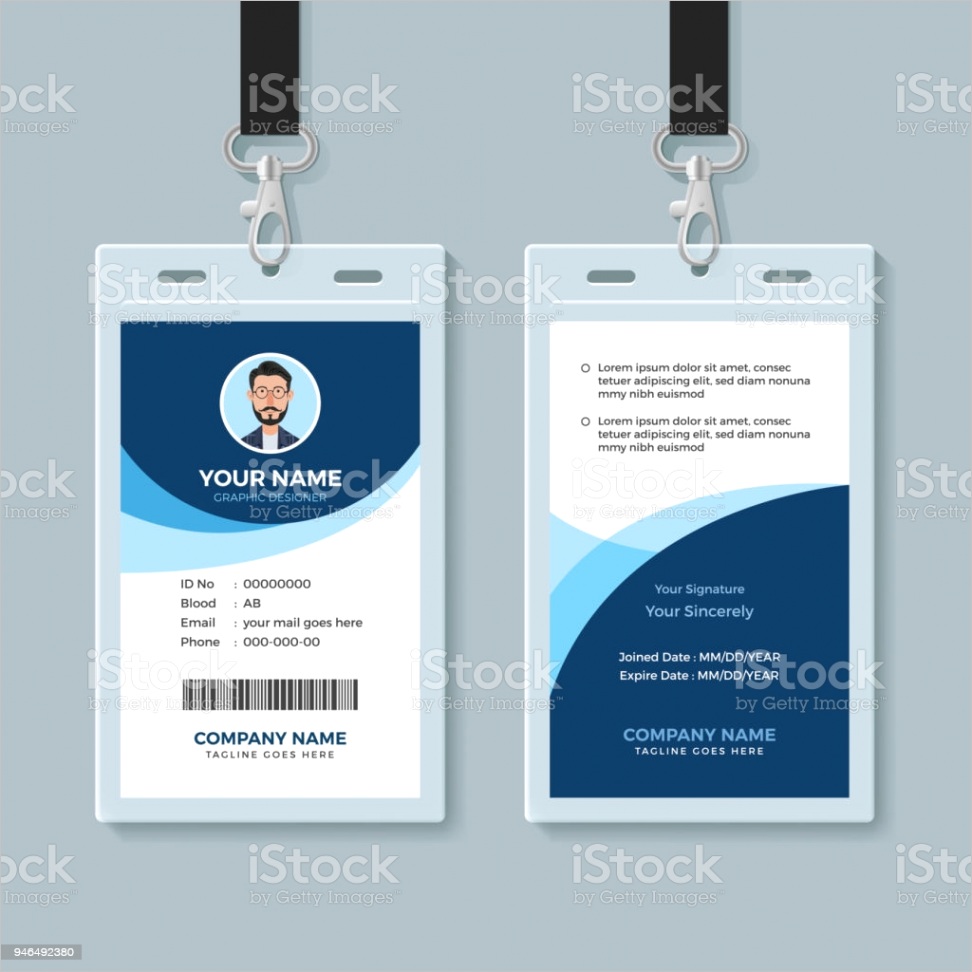 simple and clean employee id card design template gm