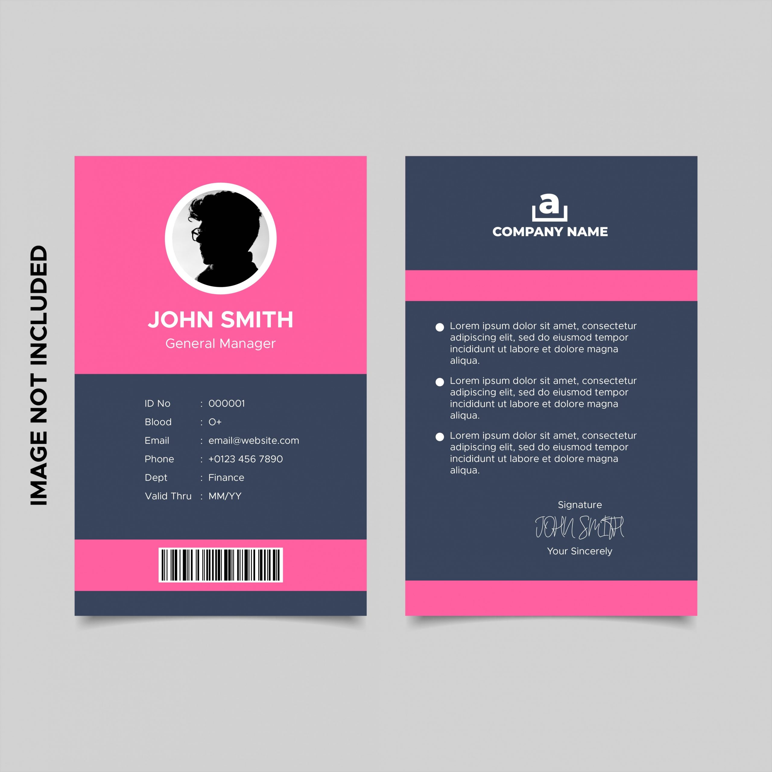 modern design employee id card template