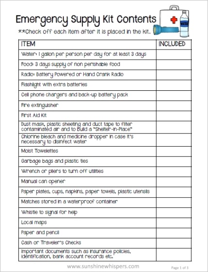 how to make a family emergency plan with free printable checklist