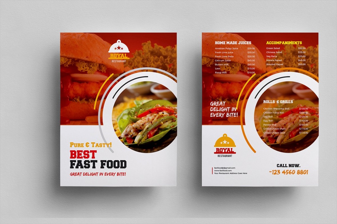 food restaurant flyer poster templates