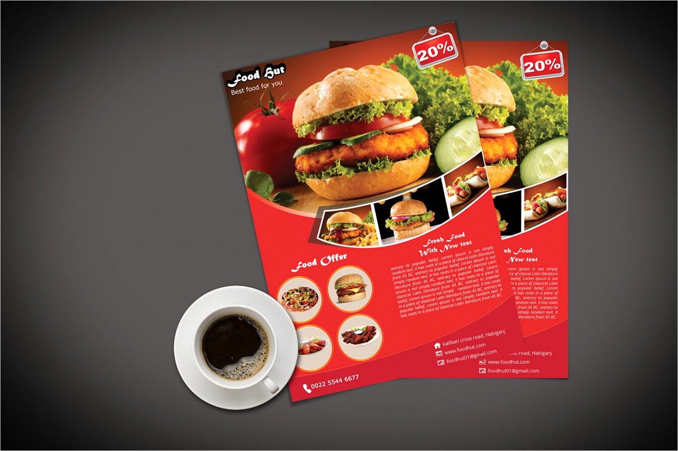 Fast food flyer template design
