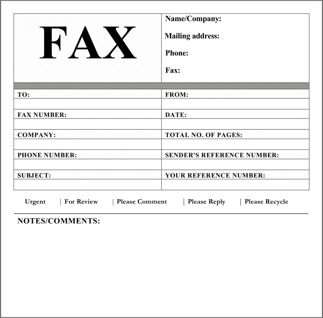 post printable fax cover sheet