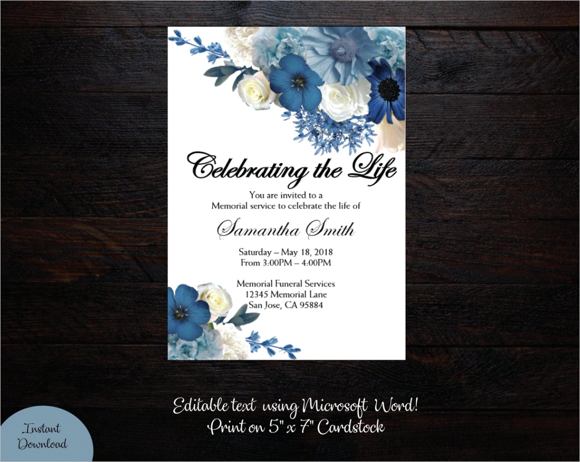 Roses Butterflies Funeral Announcement Mourning Invitation Cardstm