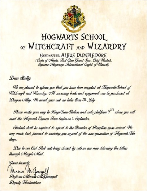 Harry Potter Acceptance Letter Template - BestTemplatess123 ...